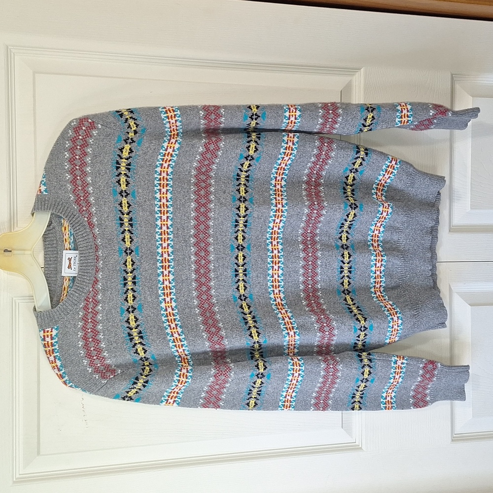 Vintage Le TIGRE cotton wool blend pullover sweater - S - gray multicolor